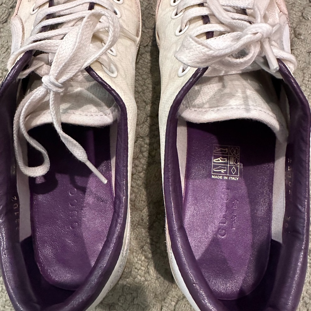 Gucci White and Purple Low-Top Women's Sneakers - Picture 5 of 10
